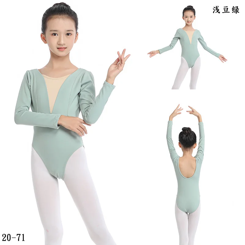 Children's Dance Clothing Girls' Spring and Autumn Long Sleeve Preschool Training Clothing Chinese Dance Ballet Skirt Grading