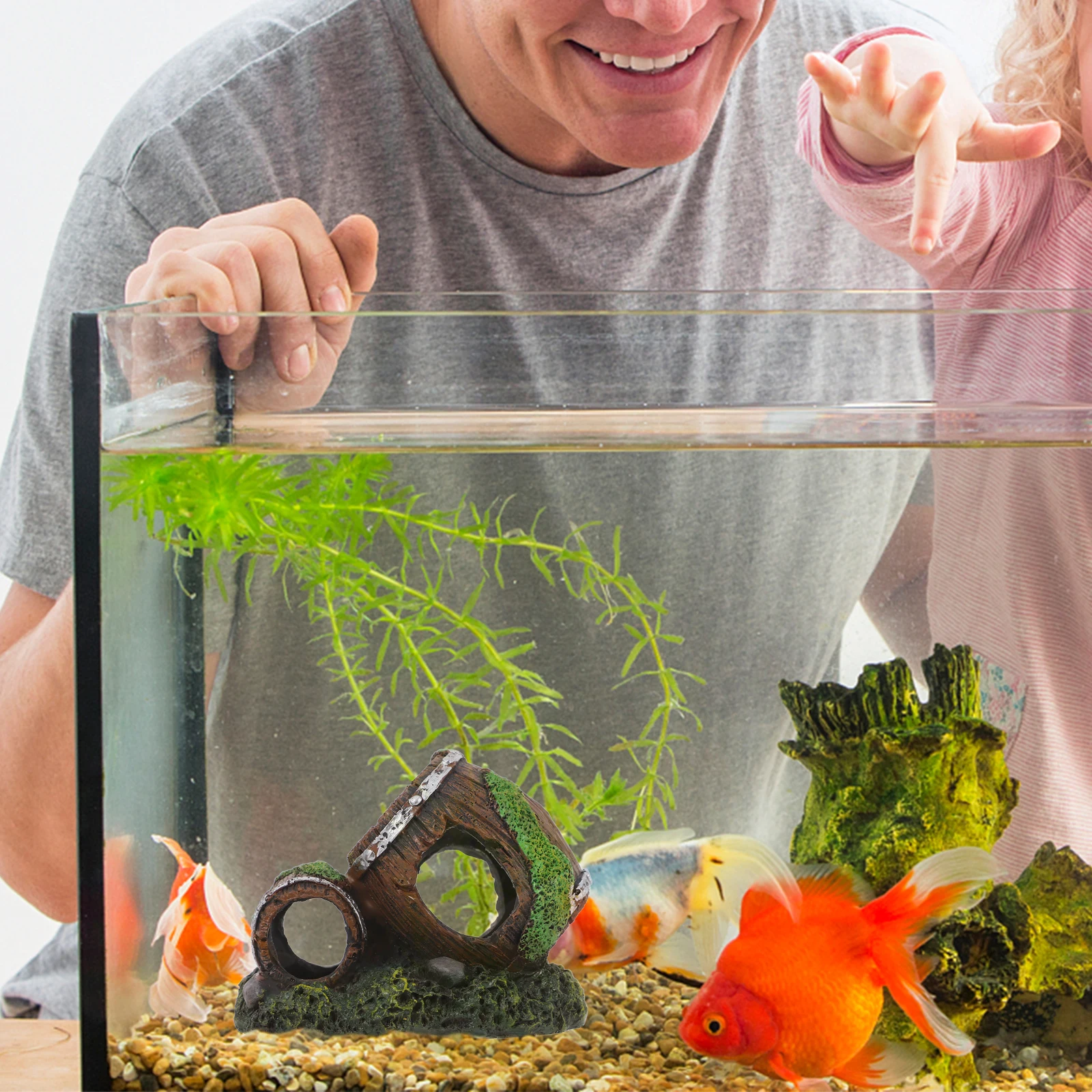 

Resin Wine Barrel Fish Tank Decoration Safe Aquarium Hideout Ornament for Shrimp Fish Breeding and Hiding Safe Aquarium Decor