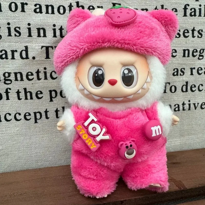 Muñeca Labubu de 17cm, ropa con capucha de moda, Mini accesorio de muñeca de dibujos animados de repuesto BJD, artículo decorativo bonito para figuritas