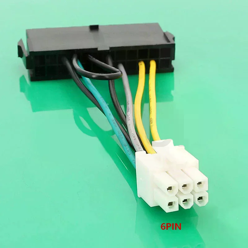 24pin Female To Adapter 6p Male Power Converter Cable for 6 Pin 3060 7050 Mainboard 24Pin 6P