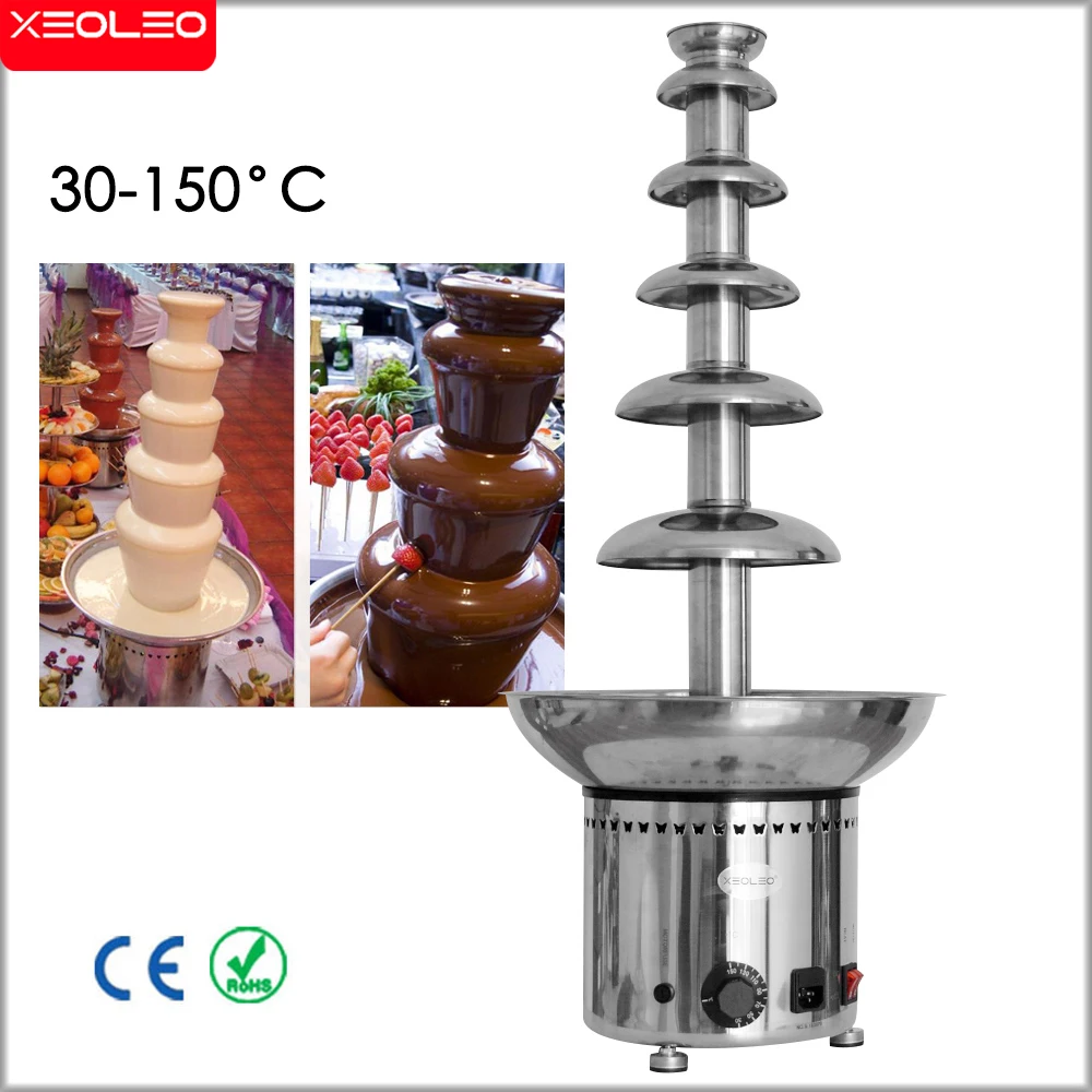 XEOLEO Chocolate Fountain Hot Pot Wedding Children Birthday Party Meet Holiday Supplies Christmas Waterfall Machine 6-layer