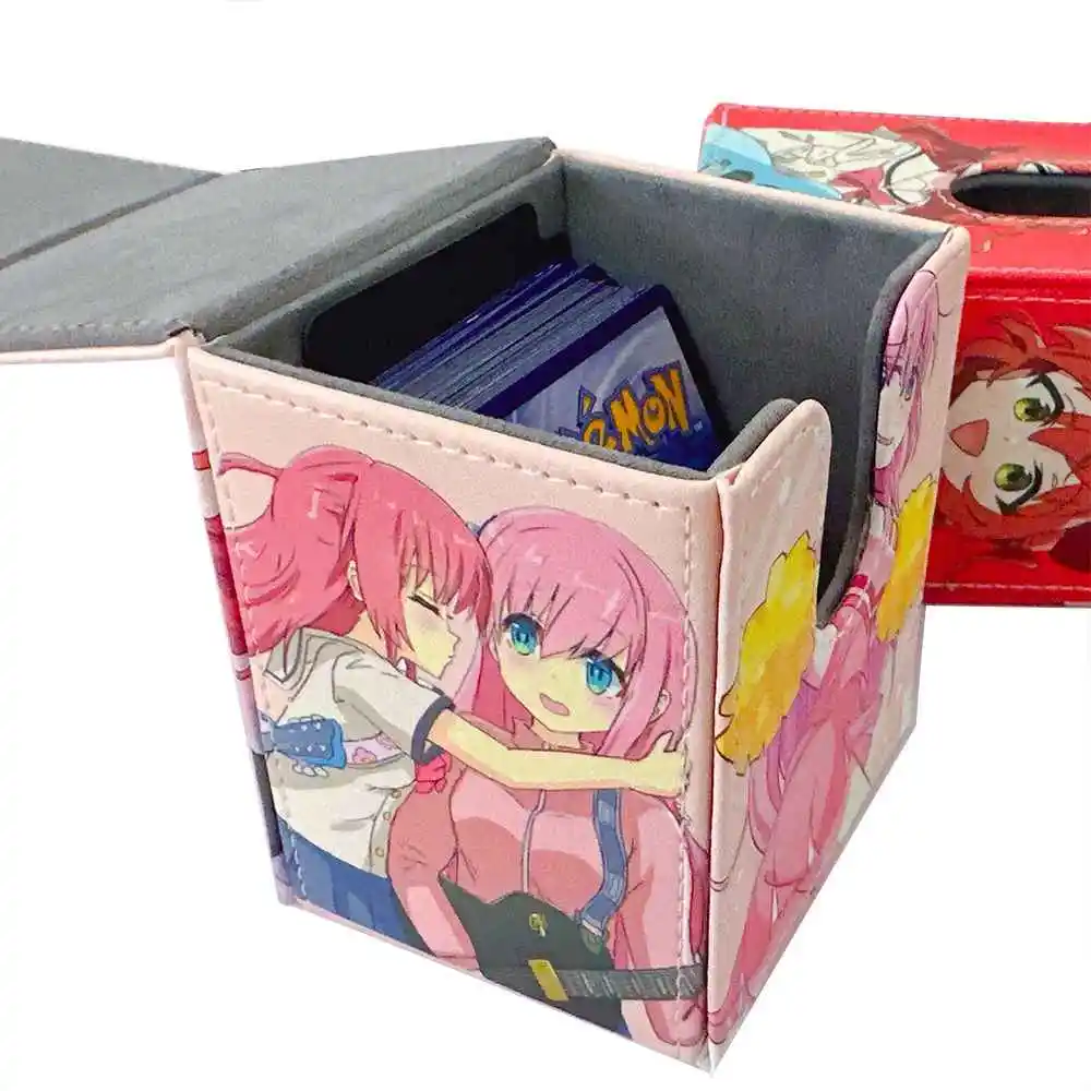 100+ PU Anime Cards Storage Box Deck Board Game TCG Cards Box Protector Bag for MGT/Pkm/Yu-gi-oh/Trading Card Collecting Game