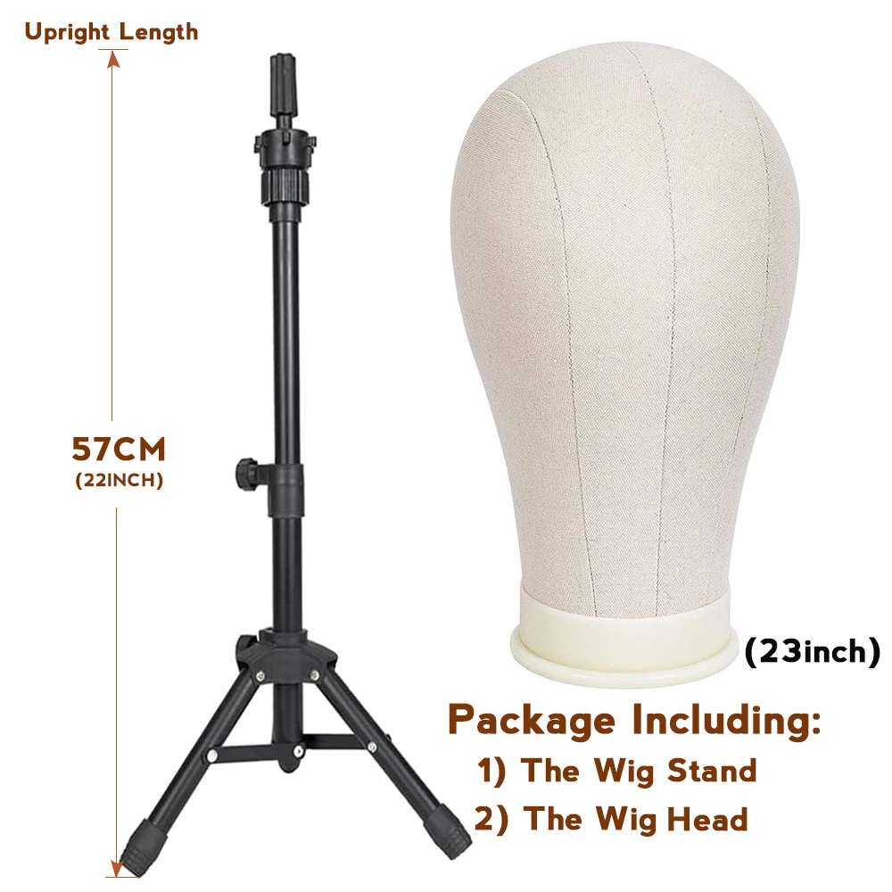 Canvas Wig Stand with Tripod Head