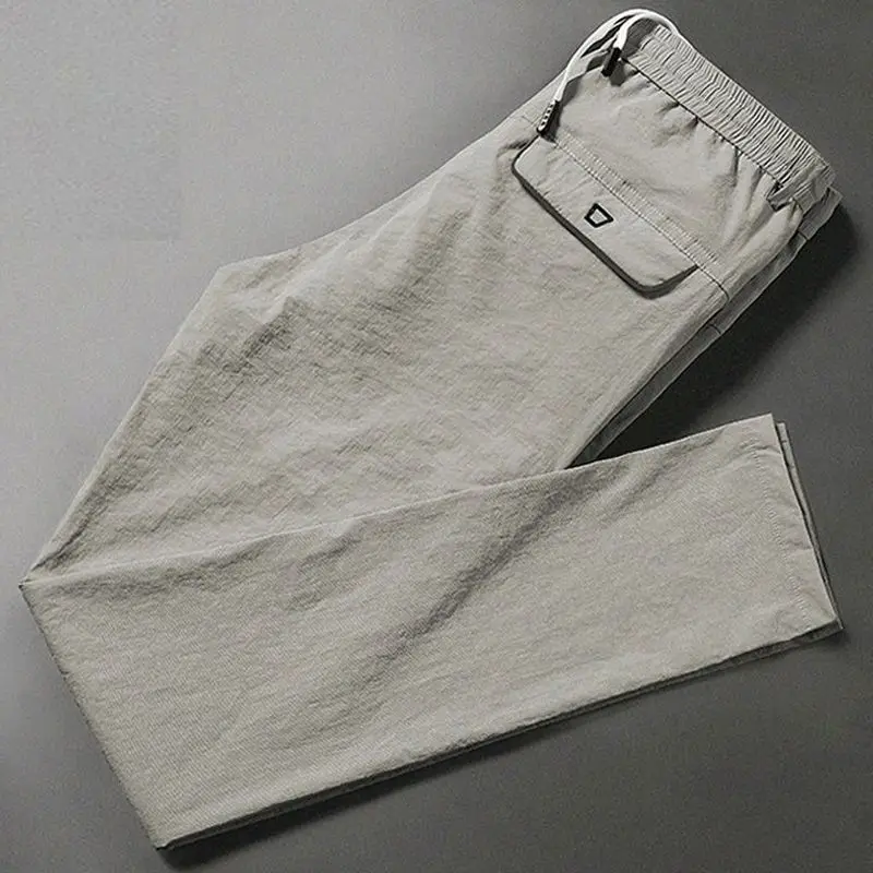 

Новые летние мужские тонкие брюки из ледяного шелка, быстросохнущие прямые спортивные повседневные удобные и дышащие уличные брюки