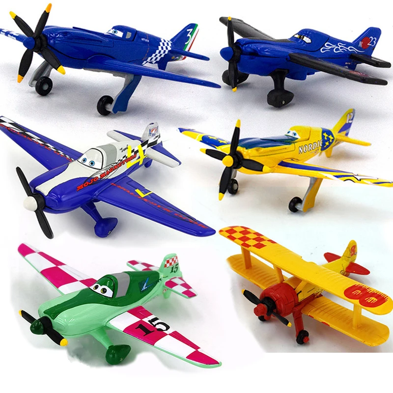 Aviones Pixar de Disney para niños, juguetes polvorientos, Crophopper, Echo, Bravo, Fighter, Skipper, Avión de Metal, modelo No.7, regalos de