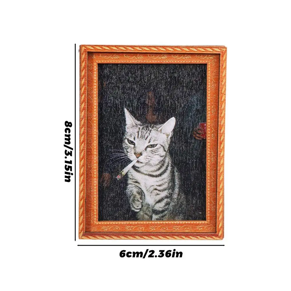 Lustiger rauchender Katzen-Kühlschrankmagnet, Vintage Holz-Fotorahmen Magnetsticker, 3D Kühlschrankmagnet Heim- und Raumdekoration Geschenk – Detail 11
