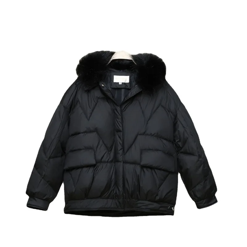 Women's Autumn Winter Top Coat Fur Collar Shiny Large Simple Comfortable Casual Design Fashion Advanced Soft Niche Versatile