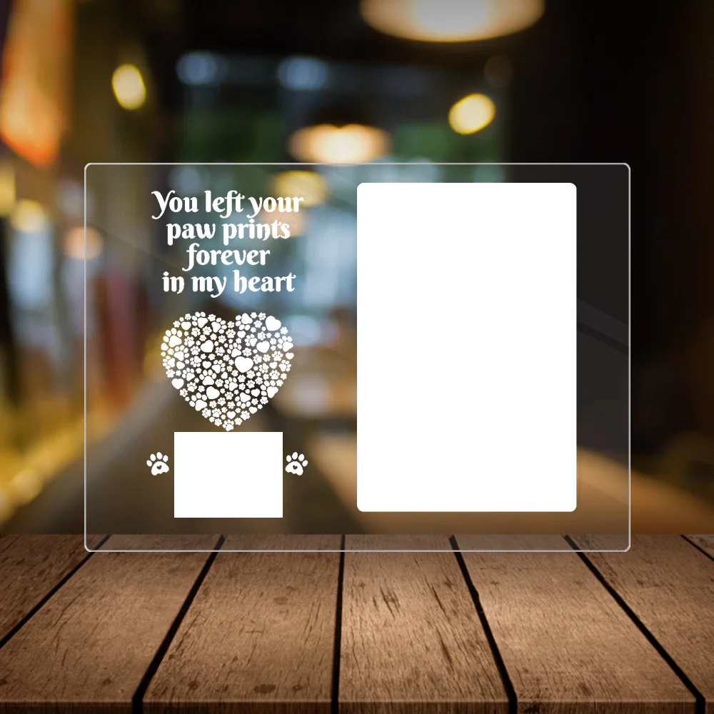 Personalized Dog Memorial Gifts for Loss of Pet Memorial Gifts for Dog Cat, Personalized Night Light Dog Memorial Photo Plaque