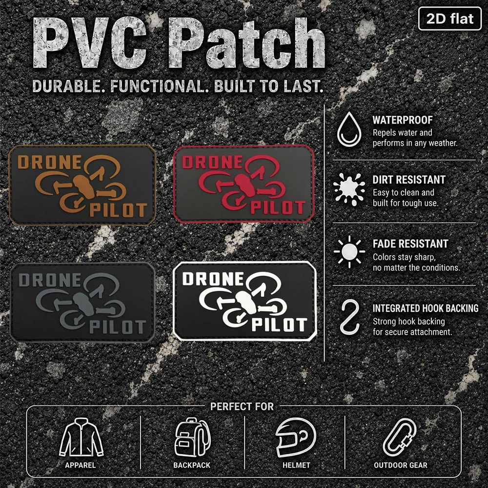 1Pc/2Pcs/3Pcs Optional, Multi-Color Aerial Vehicle Pattern Pvc Patch, Arm Badge, Decal, Emblem with Glow-In-The-Dark Effect, Sun-Resistant, Not Easy to Fade, Suitable for Bags, Clothing, and Packaging Decoration, Comes with a Backing Sheet