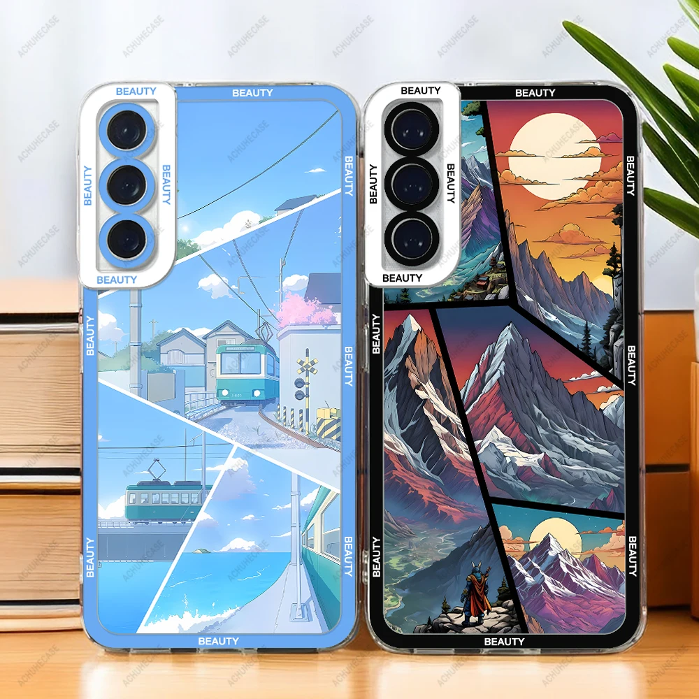 Attractive Scenery Phone Case For Samsung Galaxy S24 Plus S23 S22 S21 Ultra S20 FE A54 A14 A53 A52 A34 A55 Soft TPU Cover