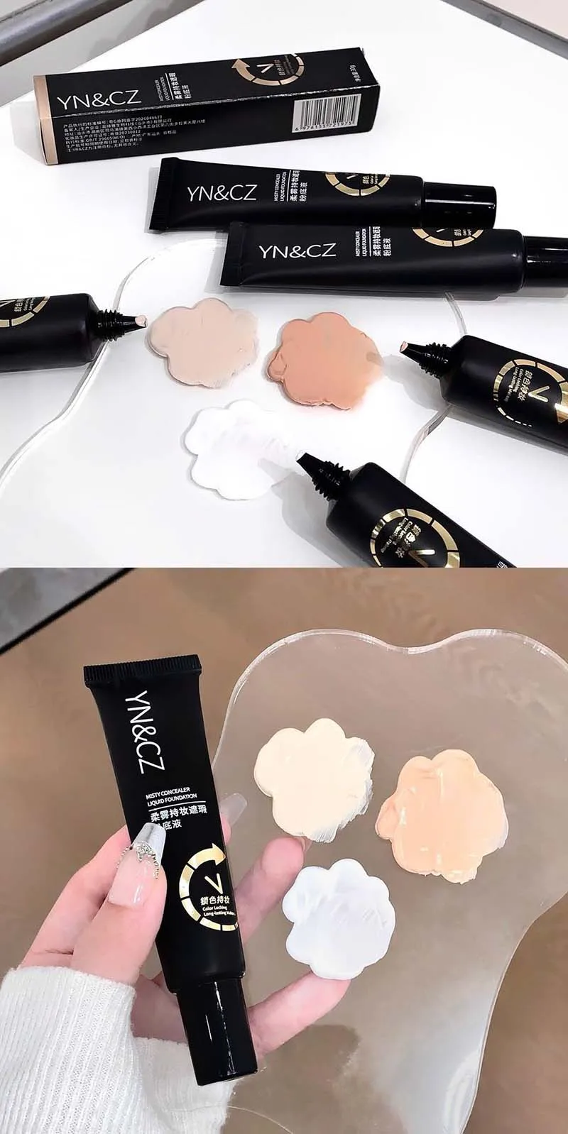 Matte Weiße Foundation Make-up Basis Volle Deckkraft Langanhaltende Wasserfeste Concealer-Foundation Cosplay Gothic Make-up – Detail 8
