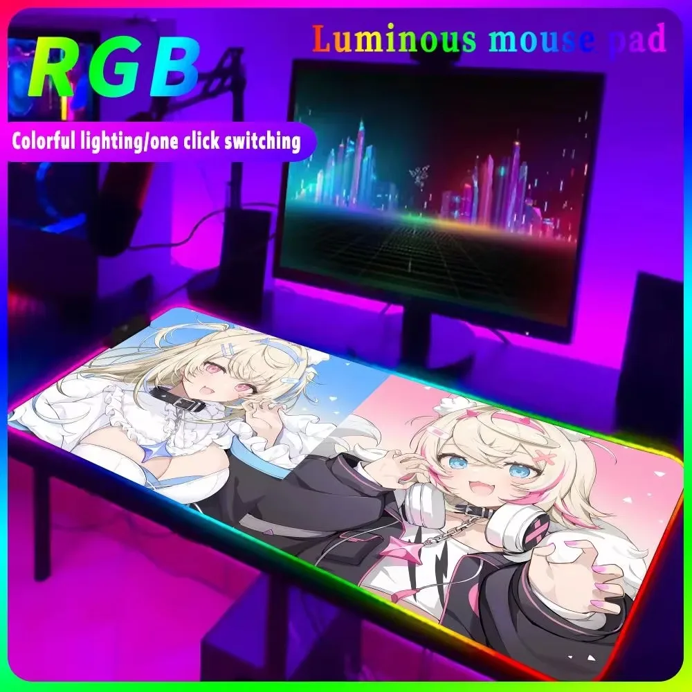 

RGB Mouse Pad FUWAMOCO Gaming LED Rubber Mousepad Gamer Computer Desk Mat Pc Cabinet Luminous Desk Pad Backlit Keyboard Mats