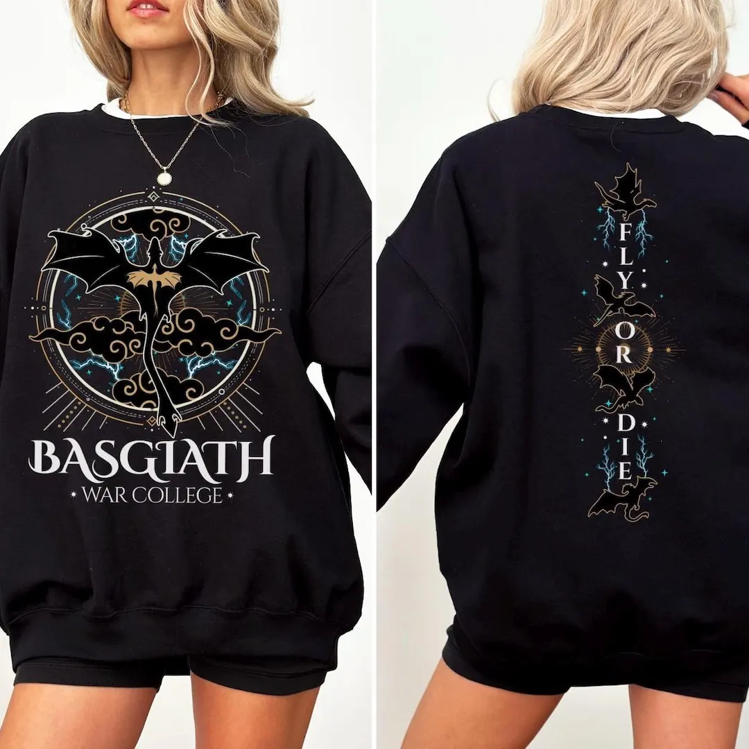 2025 المرأة خريف/شتاء هوديي الجناح الرابع البلوز Basgiath الحرب كلية التنين فارس هوديي الخيال هدية للجنسين البلوز