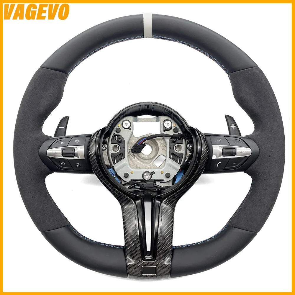 M steering wheel for BMW 3 Series 5 Series F30 F32 F10 F20 F07 F01 F90 E90 M3 M5 glossy carbon fiber sport steering wheel