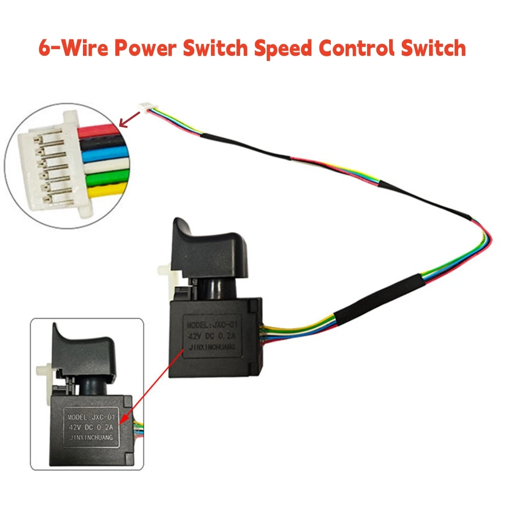 

6-Wire Power Switch Speed Control Switch Lithium Brushless Wrench Drill Switch Electric Wrench Switch Electric Tool Accessory