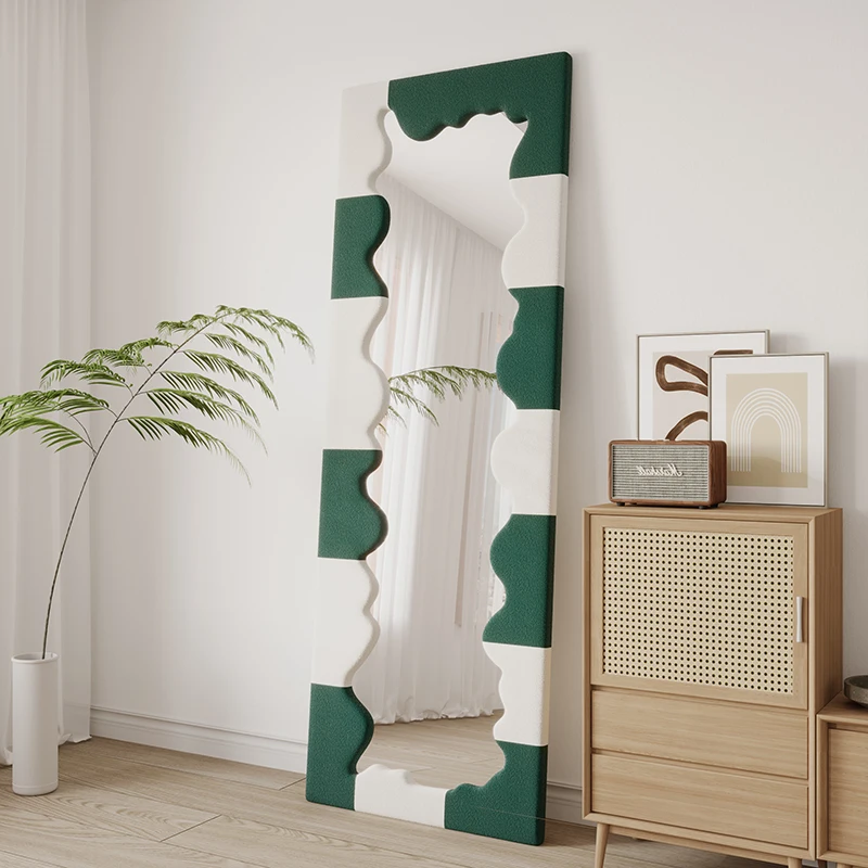 Z Korean Style Aesthetic Mirror Modern Abnormity Square Funky Simple Mirror Design Irregular Frame Spiegel Wand Home Decorations