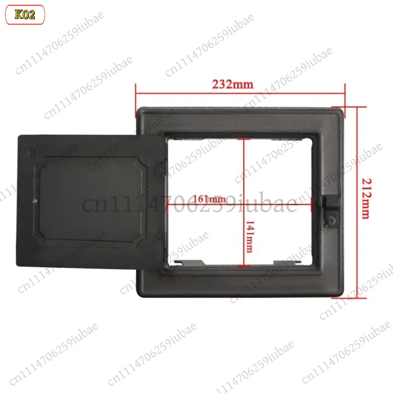LD_TH 232x212mm Firewood Stove Door Replacement Lockable Chimney Sweep Hatch with Closure Clasp, Replacement Parts