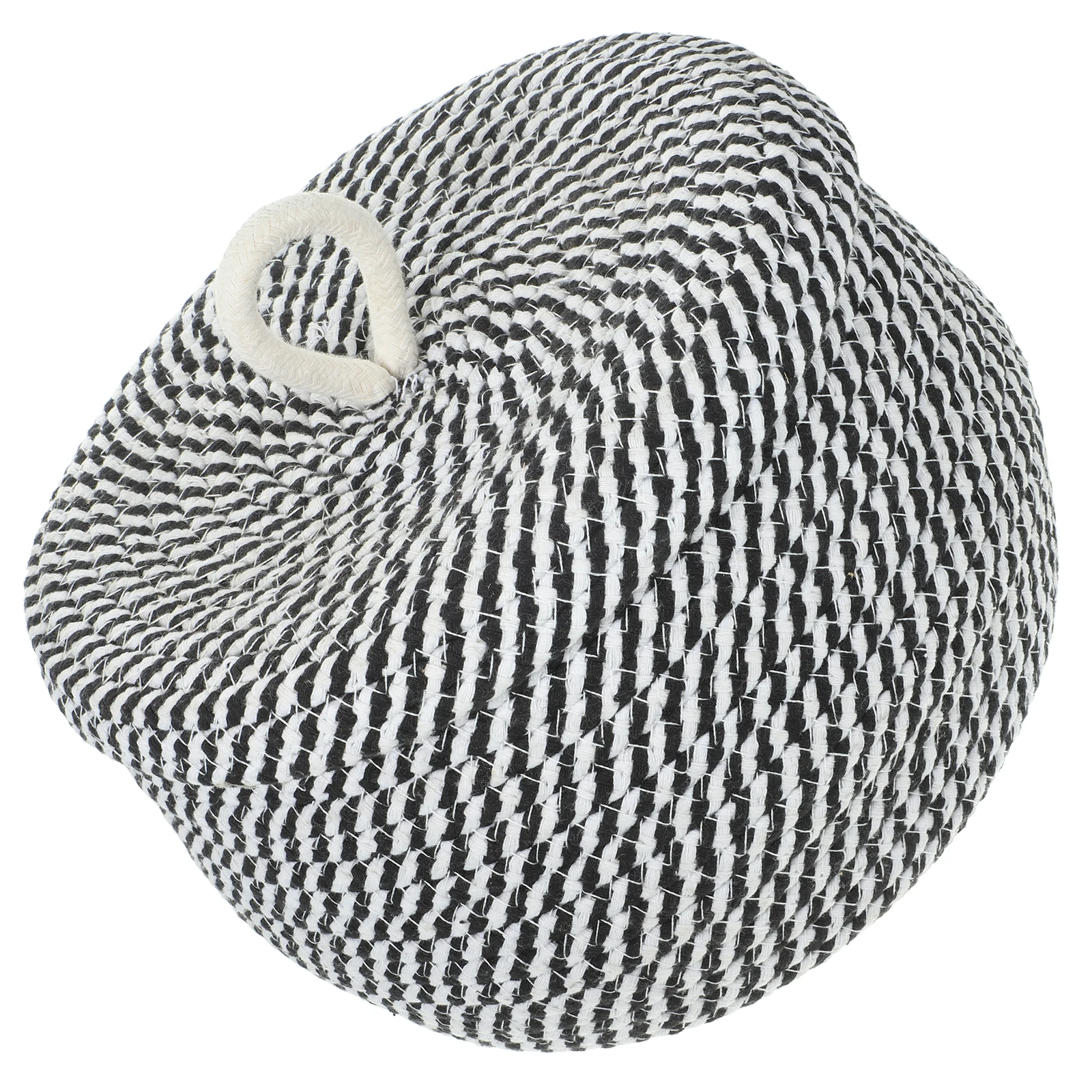 

Cotton Rope Storage Basket Lid Black White Pattern Sundries ganizer Desk Egg Desktop Storage Basket Holder