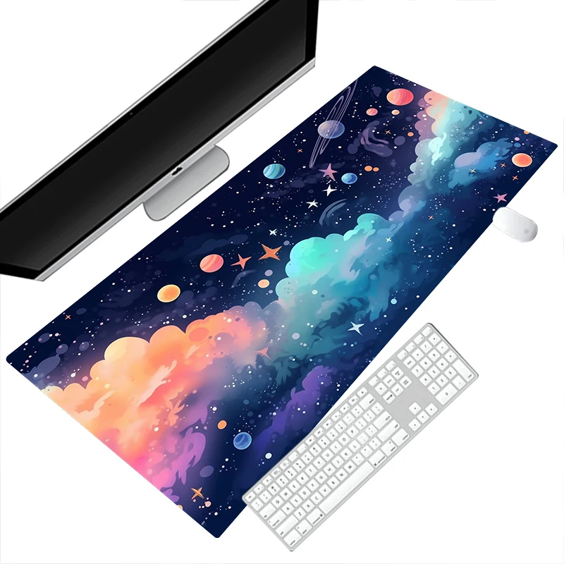 Sky Cloud Planet Desk Mat Starry Game 1000x500 Mouse Pad Non-slip Writing Mat Waterproof Office Decoration PC Gaming Accessories