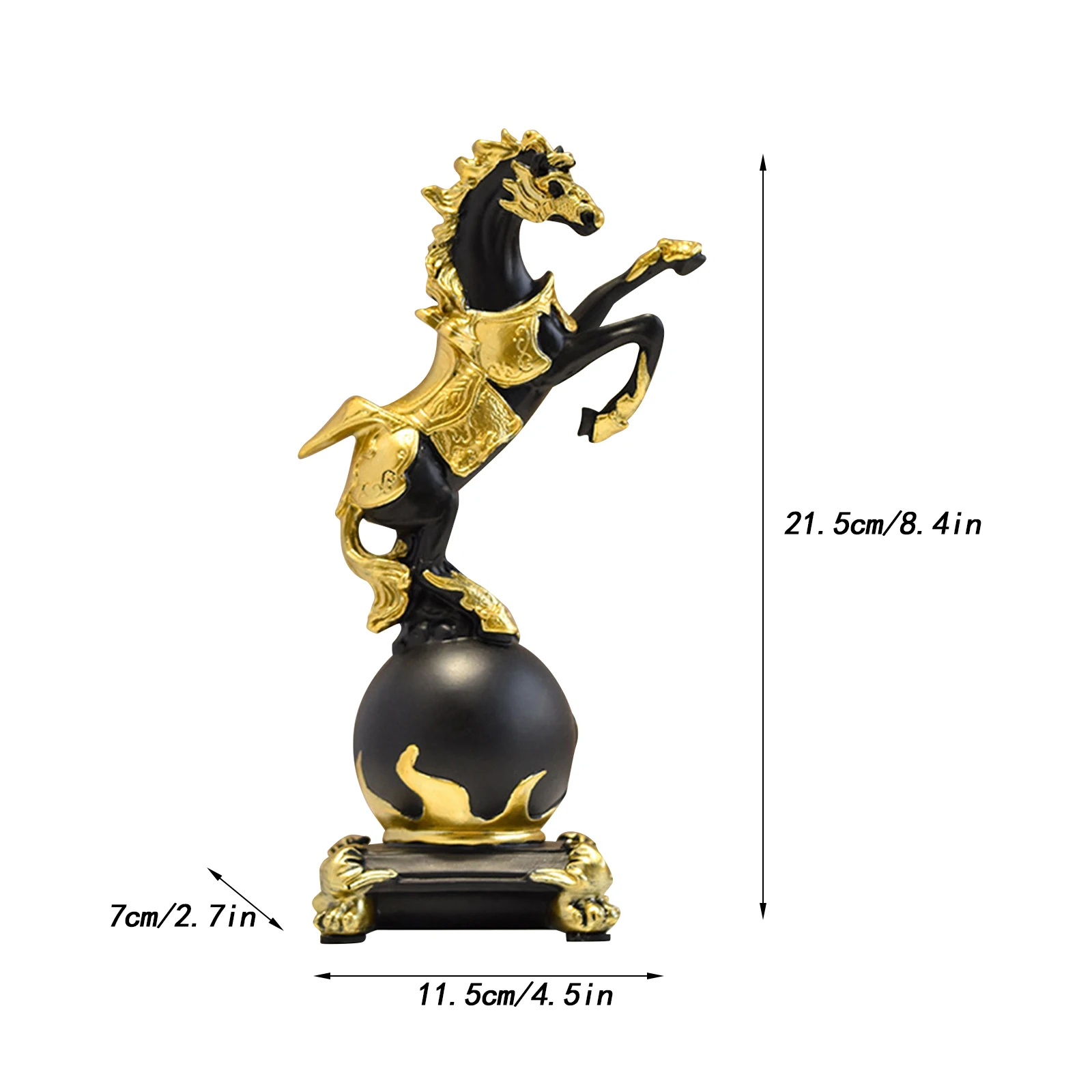 Horse Figurine Decorative Statue Resin Nordic Style Collectible Animal Sculpture Desktop Ornament for Cabinet Shelf Office