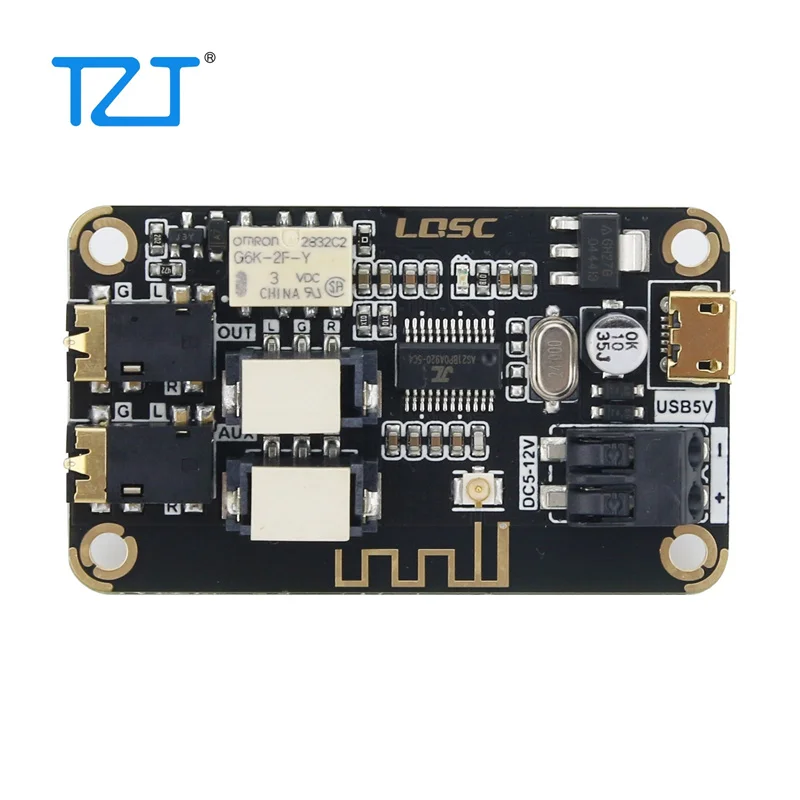 Плата TZT MP3 Bluetooth декодера BT4.2, модуль стереозвука с поддержкой AUX входного сигнала, широкая антенна напряжения