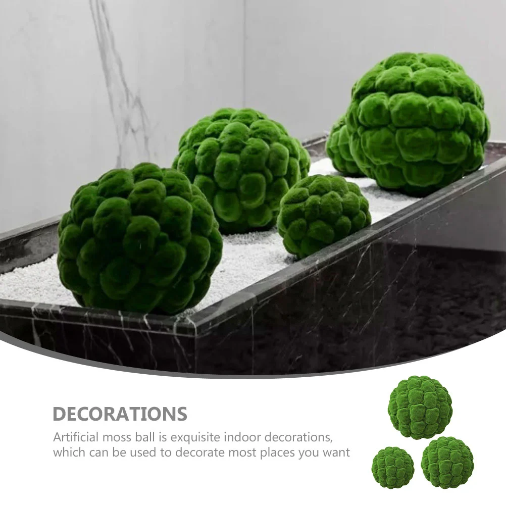 3Pcs Fake Moss Decorations Moss Ball Decorations Green balls Decorative Mossy Balls greenery balls