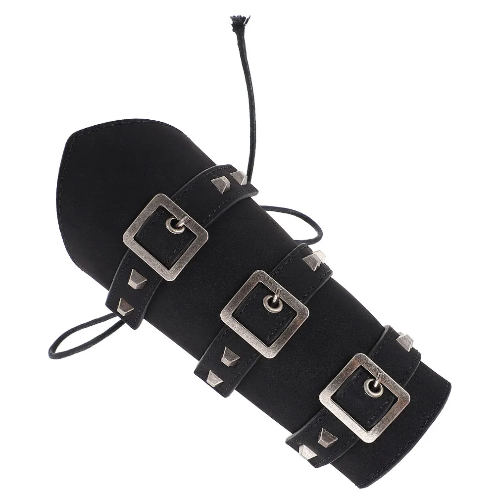 

1pcs Pu Arm Guard Props Punk Wristband Bracers Cosplay Costume Accessory Rope-Worn Personality Wristbands For Men Gothic