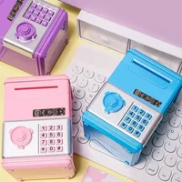 Automatic Mini Safe Coins Cash Saving Money Box Password Counter Code Key Lock Coin Bank ATM Child 5