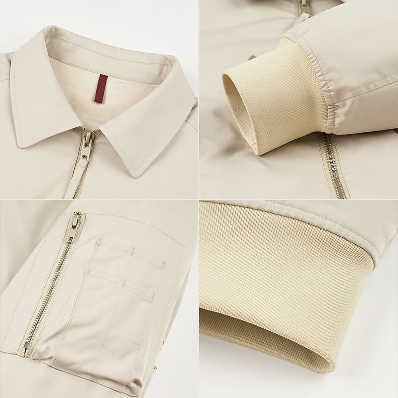 Chericom メンズ ブラック ボンバー ジャケット ストリートウェア スタイル ジップアップ ルーズフィット カジュアル ファッション ワークウェア 暖かい ライト カジュアル ジャケット Y278546Y