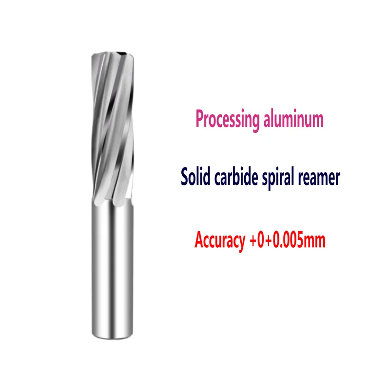 Reamer contínuo do aço de tungstênio do carboneto 3.55 3.96 4.48 4.73mm que remeia ou que faz à máquina furos o sulco espiral de alumínio revestido 3f 4f 6f cnc