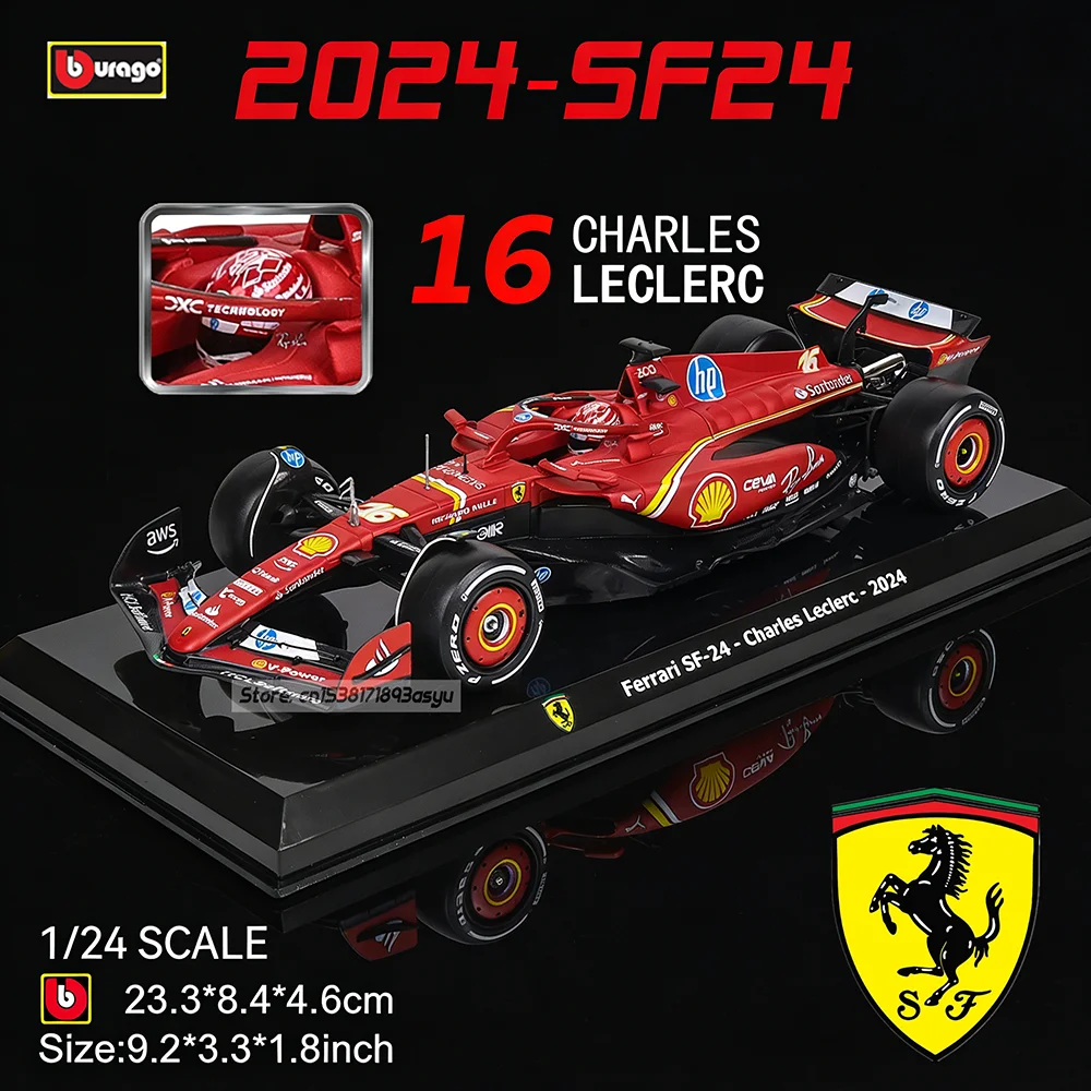 Bburago 1:24 Serie F1 2024 Varios Estilos Ferrari SF24 # Modelo de coche de aleación Leclerc 16, serie de juguetes de colección