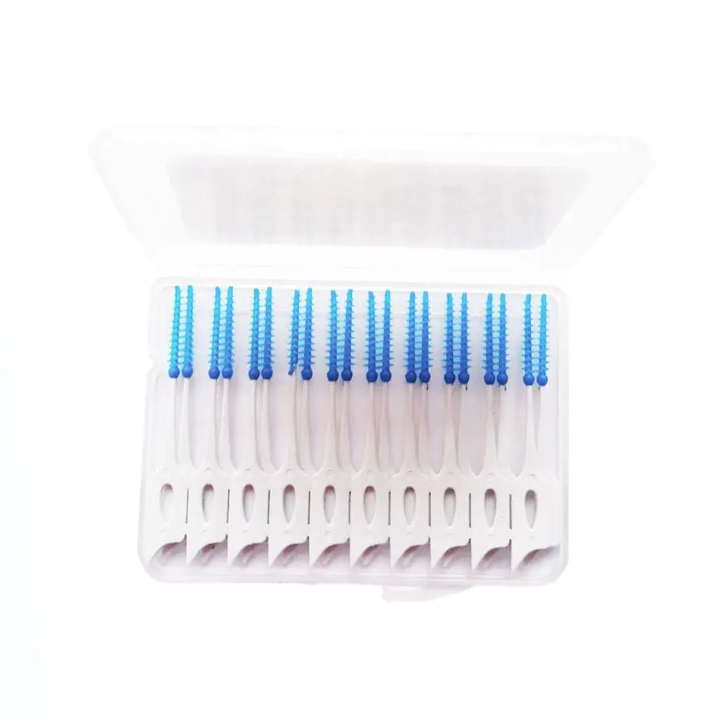 160 Pieces Portable Disposable Dental Interdental Brush Toothpick Cleaners