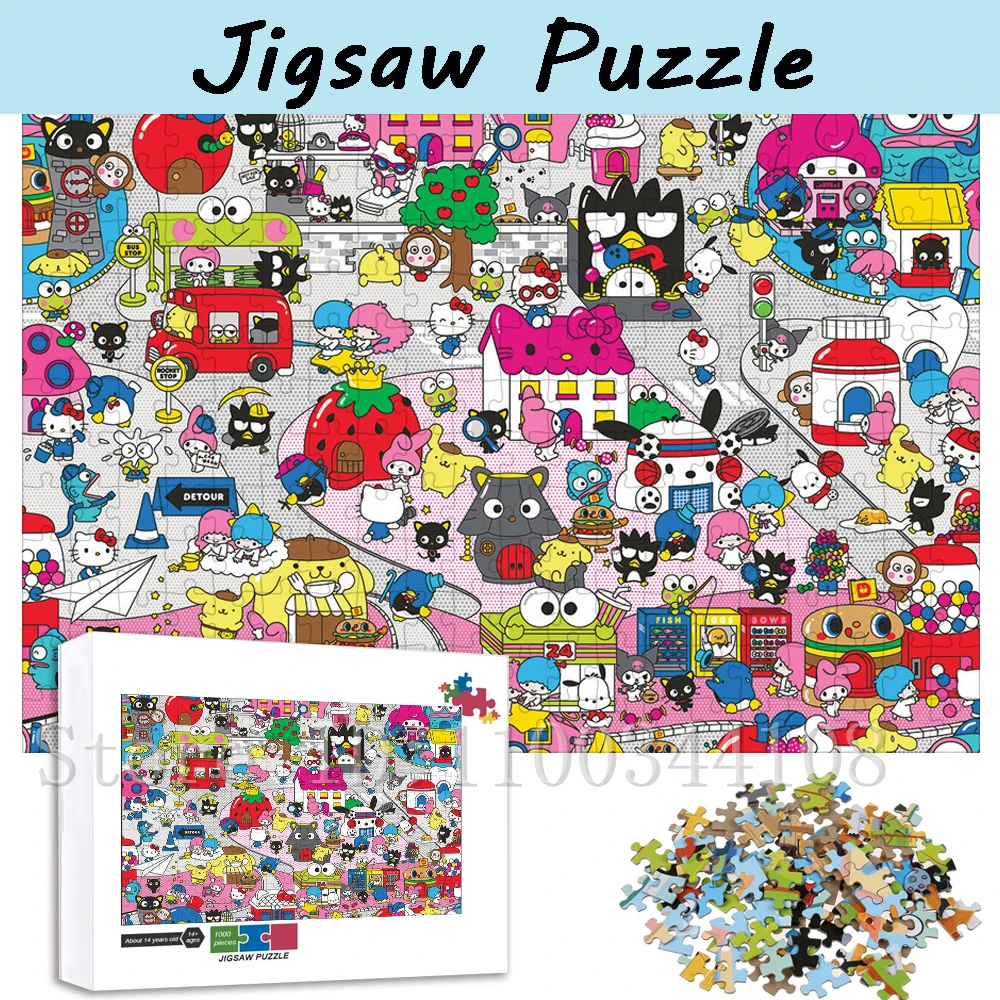 Sanrio Cartoon Character Puzzles Hello Kitty and Friends Jigsaw Puzzles Parent-Child Interactive Intelligence Game Toys