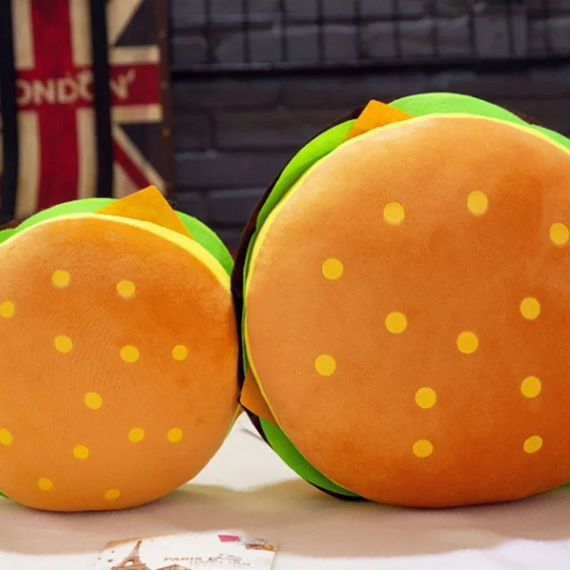 Hamburger Plush Pillow, 3D Simulation Cheeseburger Pillow Burger Plush Hugging Pillow Cushion for Home Decor