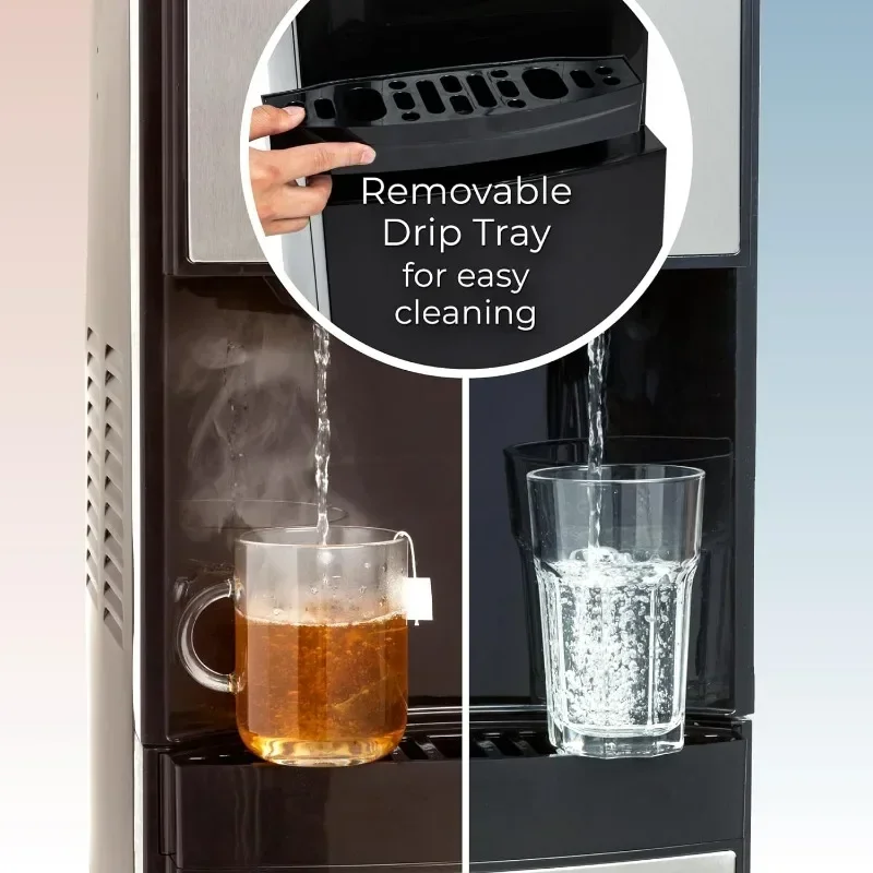 Dispensador de Agua Fría, Caliente y a Temperatura Ambiente Igloo de Acero Inoxidable, Compatible con Botellas de 3 y 5 Galones, 3 Salidas de Temperatura Ajustable, Bloqueo de Seguridad para Niños