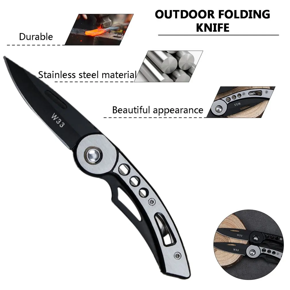 2024 New Folding Knife Stainless Steel Portable Mini Multi-Function Outdoor Camping Fruit Knife EDC Tool With Clip Fast delivery