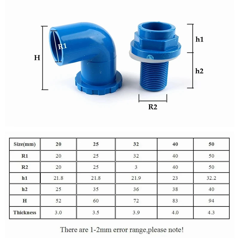 ID 20~50mm Aquarium Fish Tank Inlet Outlet Elbow Connector Water Tank Overflow Drainage PVC Tube Joint Garden Water Pipe Joints