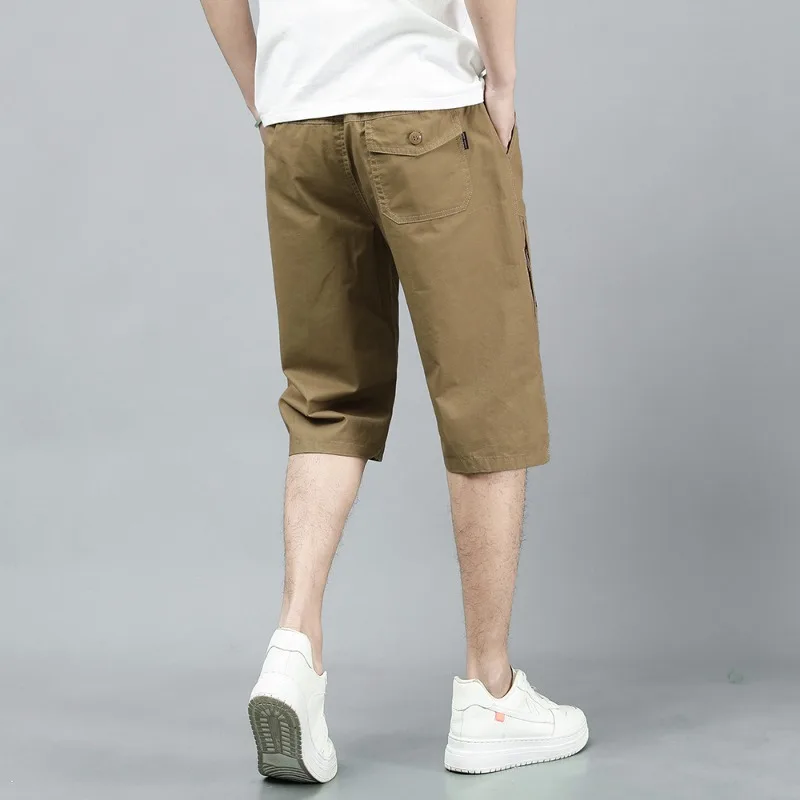 Summer Men's Pockets Solid Zipper Elastic High Waisted Casual Loose Sportswear Vintage Preppy Style Patchwork Office Lady Shorts