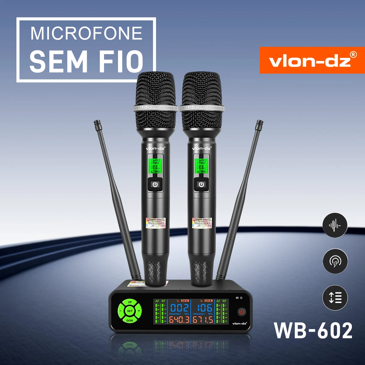 

Беспроводной микрофон с полностью автоматическим соответствием частоты, двойной микрофон для вечеринки, КТВ, сценической церкви