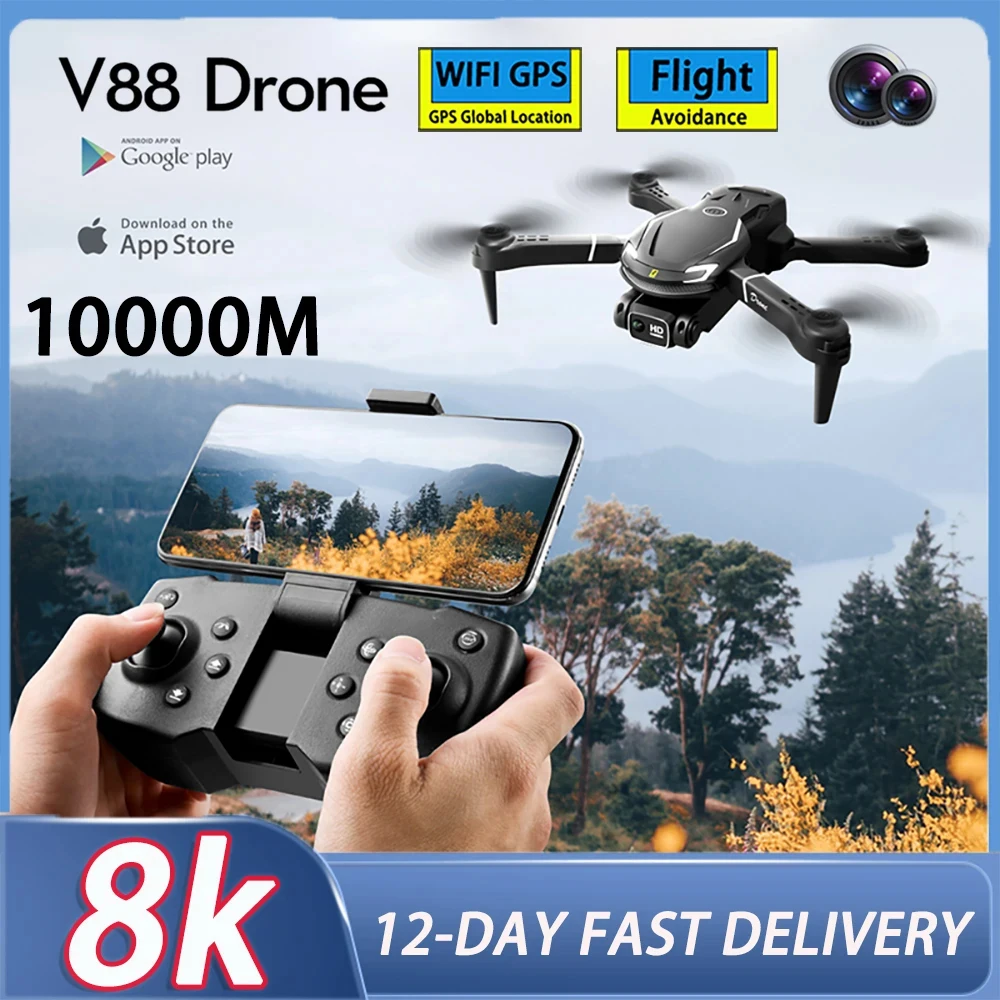 For XIAOMI MIJIA V88 Drone 8k 5G Professional HD Dual Camera Aerial Photography 15000m Remote Control Aircraft Quadcopter Toy