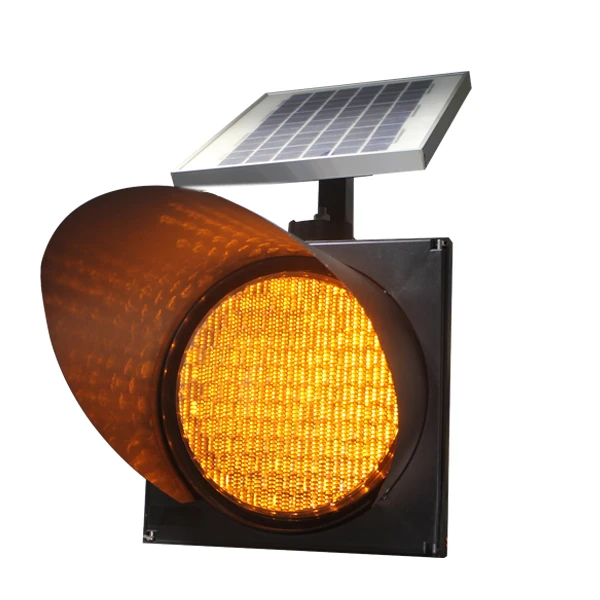 300mm yellow flashing solar blinking traffic with bright LED beads  for community entrance