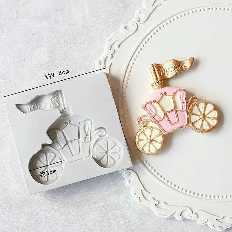 Mirosie Baby Series Baking Silicone Molds Cartoon Stroller Baby Bottle Foot Carriage Pacifier Rattle Silicone Fondant Cake Mold