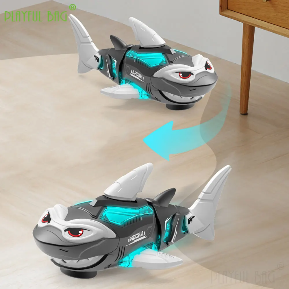 Electric Toys Simulated Shark Universal Running Music Lamplight Bright Light Robot Animal Models Kids Christmas gifts UG339