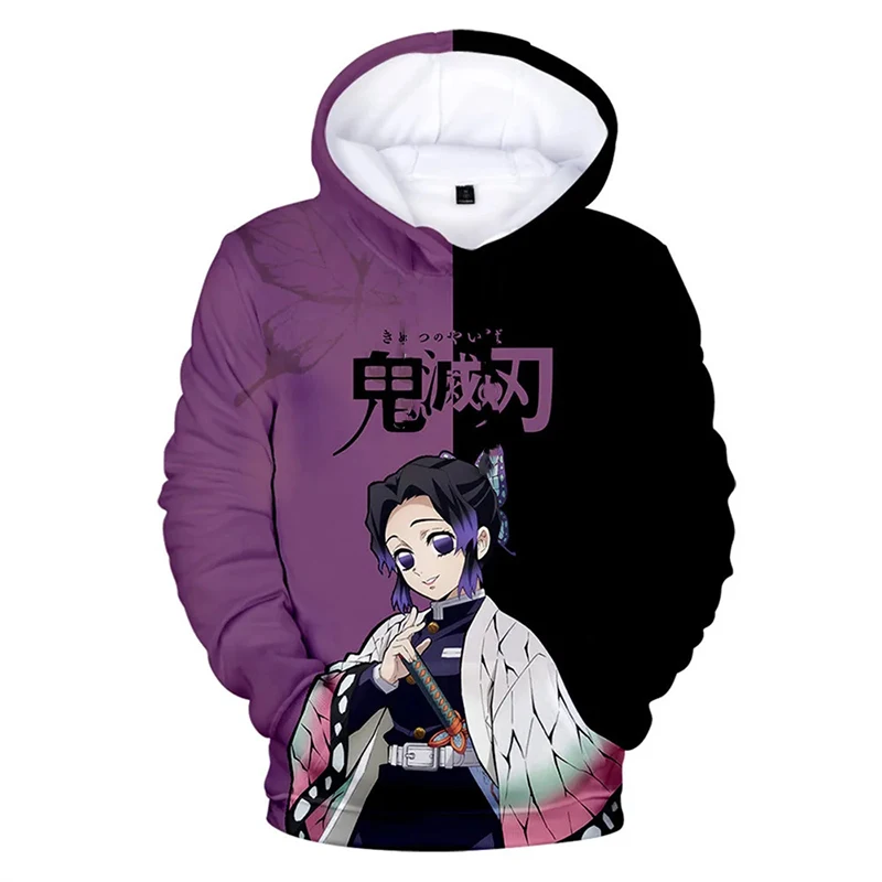 هوديس أنيمي للأطفال Kawazi الكرتون هوديي شيطان القاتل طباعة أزياء الخريف ملابس خارجية الأطفال الكبار بلوزات أعلى