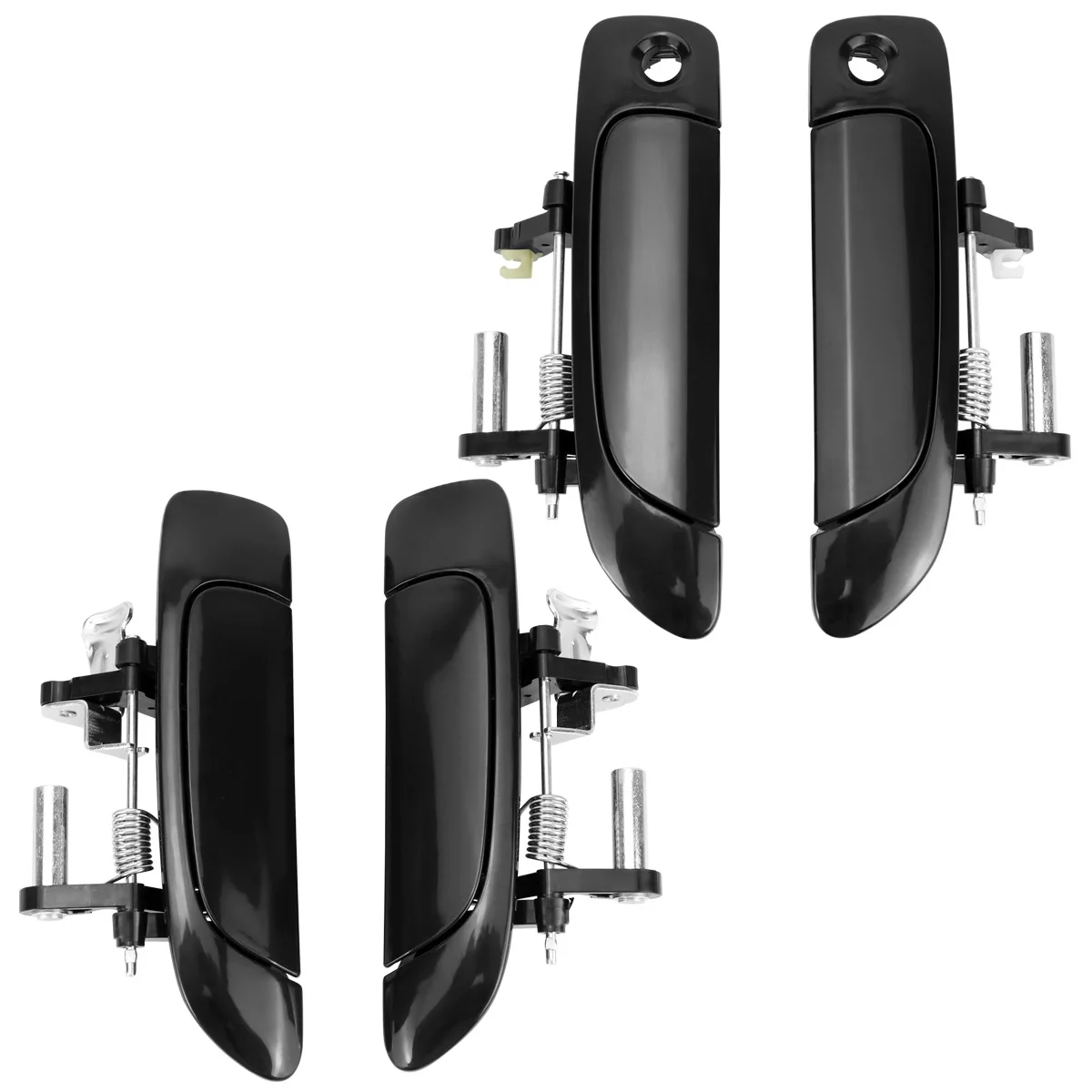 Front Rear Left Right Black Exterior Outside Door Handle Driver Passenger Side Replacement Fit for Honda Civic 2001‑2005 Sedan
