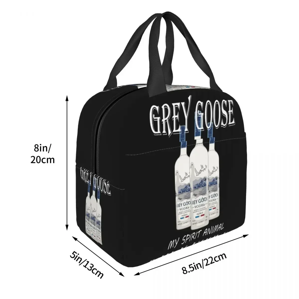 Grey Goose My Spirit Animal Vodka Funny Insulated Lunch Bag for Women Office Cooler Thermal Food Box Tote Lunch Boxes Container