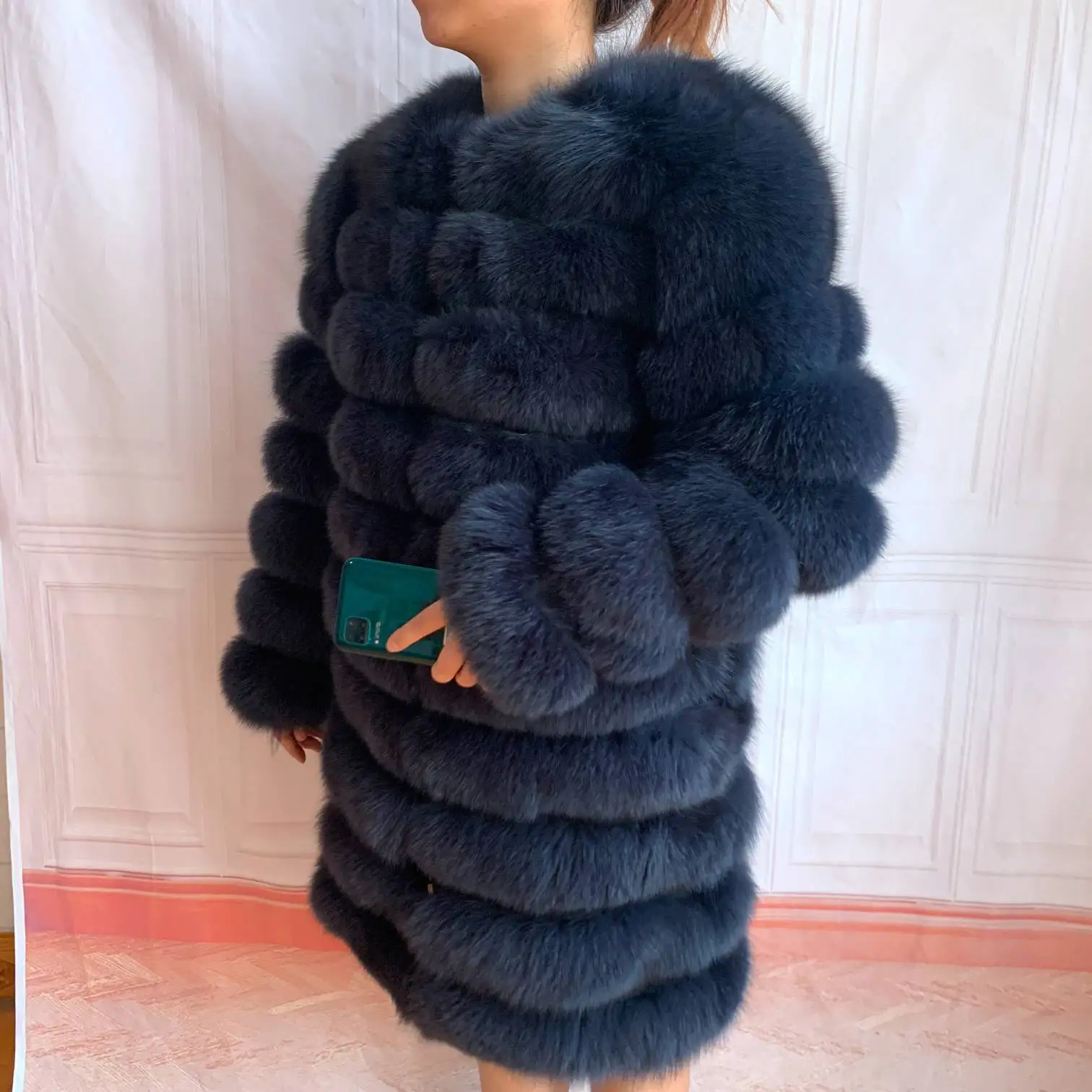 NEW 4in1 Real Fox Fur Long Coat Winter Coat for Women Jackets Vest Winter Outerwear Women Fox Fur Coat High Quality Fur Clothes