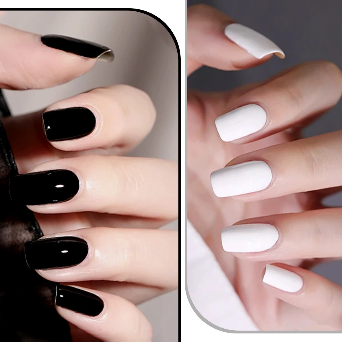 ชุดยาทาเล็บ 9 เฉดสีที่มีสูตรแห้งเร็วและติดทนนาน ประกอบด้วยยาทาเล็บสีแดง, ยาทาเล็บกลิตเตอร์สีแดงเข้ม และ