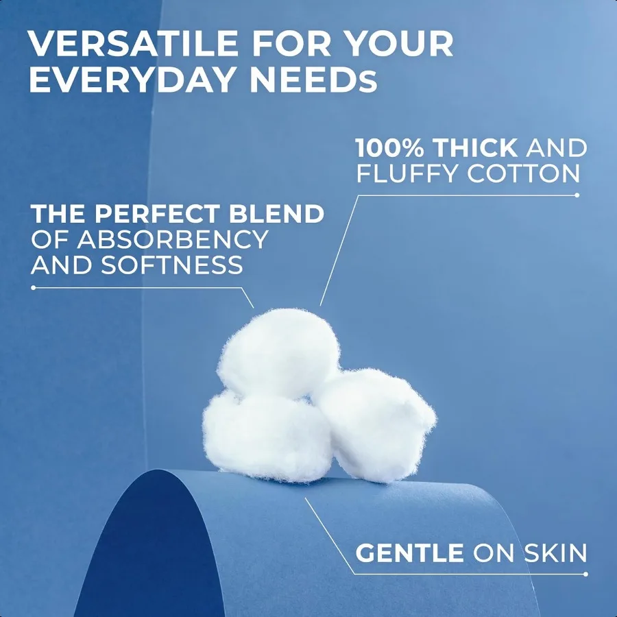 Qtips er Jumbo Cotton Balls for Beauty First Aid and Baby Care 100 Thick Cotton 100 Count Pack of 2