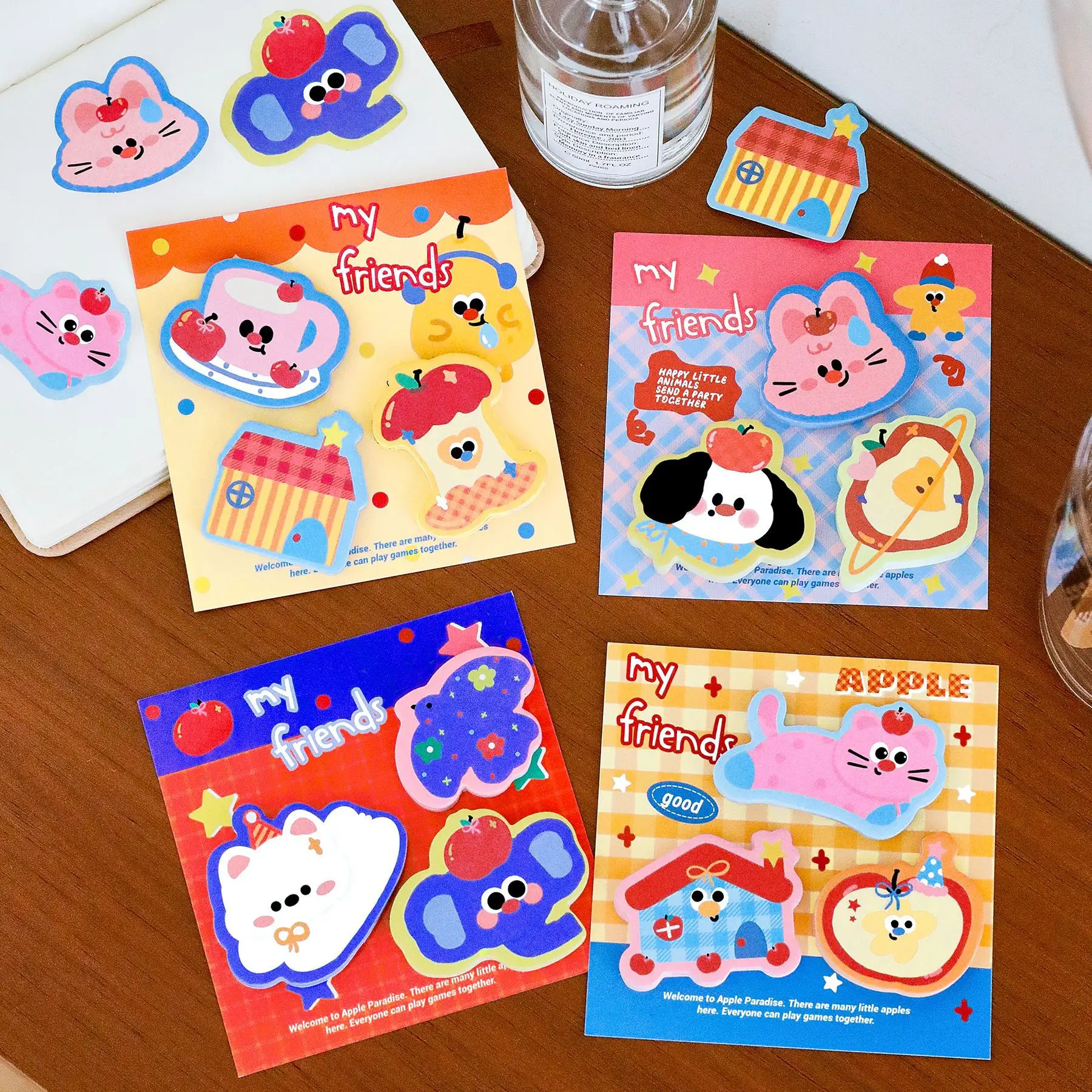 60pcs Cartoon Western Highland Apple Convenience Sticke Three Piece Set N Times Sticky Note Paper for Students